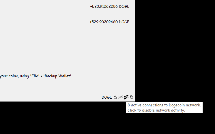 Dogecoin Core GUI - Hover To See Connection Count